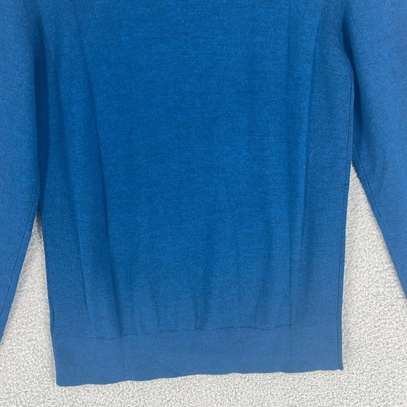 Express blue turtleneck long sleeve 100% Merino Wool sweater men’s small stretch - Picture 14 of 14